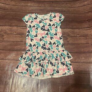 Girl’s Gymboree Hop and Roll Heart Tiered Ruffled Dress Size 8